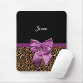 Stilvoller Leopard-Druck-eleganter lila Bogen und Mousepad (Mit Mouse)