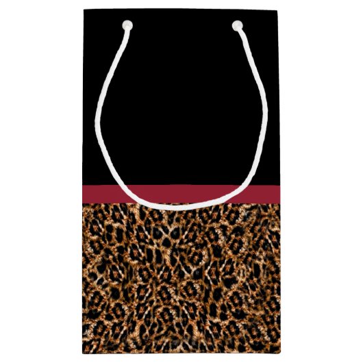 Stilvoller Leopard-Druck-eleganter roter Bogen und Kleine Geschenktüte (Rückseite)