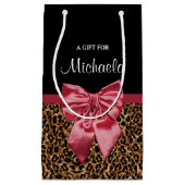Stilvoller Leopard-Druck-eleganter roter Bogen und Kleine Geschenktüte (Vorderseite)