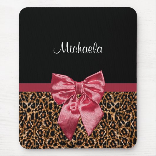 Stilvoller Leopard-Druck-eleganter roter Bogen und Mousepad (Vorne)