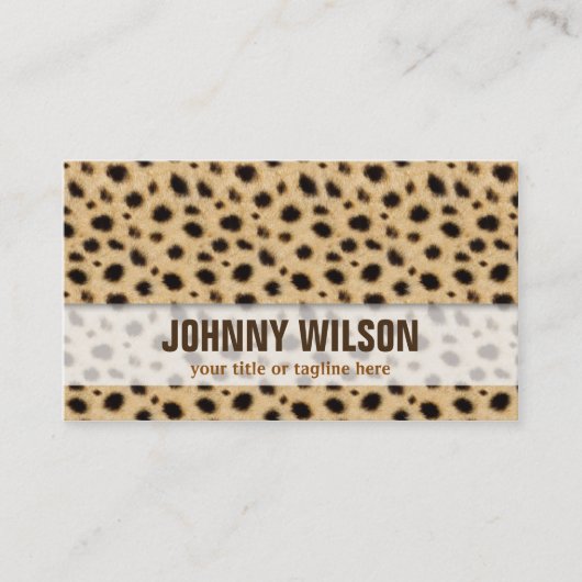Stilvoller Leppard Druck-lichtdurchlässiges Weiß Visitenkarte (Vorderseite)