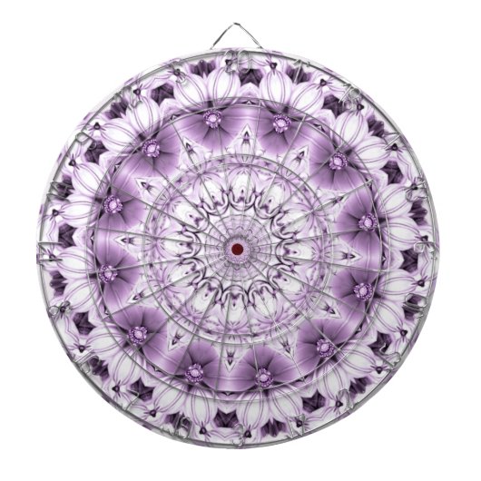 Stilvoller Lila-Blumen-Dartboard Dartscheibe (vorne)