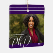 Stilvoller Lila Foto PhD-Abschluss Keramikornament (Rechts)