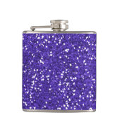 Stilvoller lila Glitter Flachmann (Vorderseite)