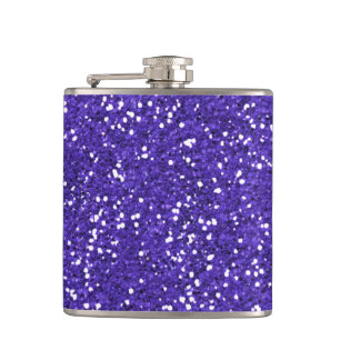 Stilvoller lila Glitter Flachmann