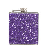 Stilvoller lila Glitzer Flachmann (Vorderseite)