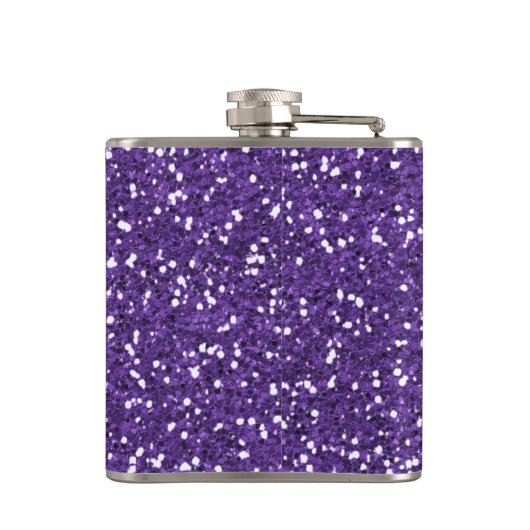 Stilvoller lila Glitzer Flachmann (Rückseite)