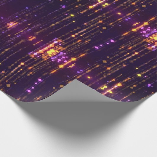 Stilvoller Lila Glitzer Gold Mogern Sparkl Geschenkpapier (Ecke)
