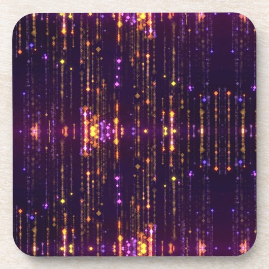 Stilvoller Lila Glitzer Gold Mogern Sparkl Getränkeuntersetzer (Vorderseite)