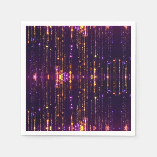 Stilvoller Lila Glitzer Gold Mogern Sparkl Serviette (Vorderseite)