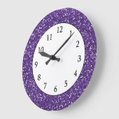 Stilvoller Lila Glitzer Große Wanduhr (Winkel)