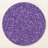 Stilvoller lila Glitzer Runder Pappuntersetzer (Vorderseite)