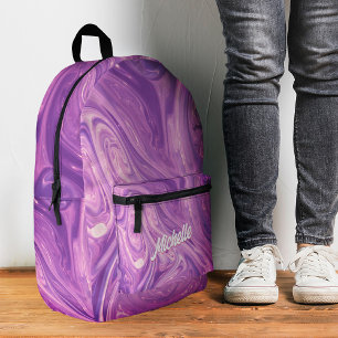 Stilvoller lila Marmor-Rucksack für den modernen S Bedruckter Rucksack