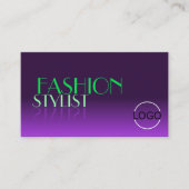 Stilvoller Lila und grüner Schriftart mit Logo Visitenkarte (Vorderseite)
