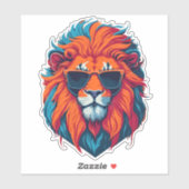 Stilvoller Löwe mit trendiger Sonnenbrille Aufkleber (Blatt)
