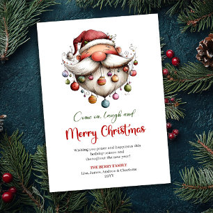 Stilvoller lustiger Weihnachtsmann Handgezeichnet  Feiertagskarte