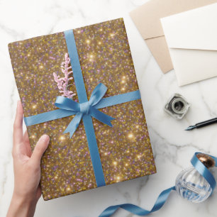 Stilvoller Luxus-Glamour Goldsand Funkeln Glitzern Geschenkpapier