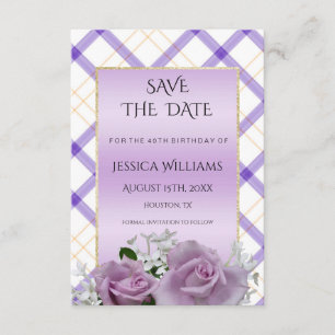 Stilvoller malvenfarbener Blumengeburtstag Save Save The Date