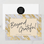 Stilvoller Marmor, modern, jenseits der Dankbarkei Dankeskarte (Vorne/Hinten)