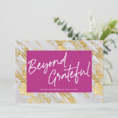 Stilvoller Marmor, modern, jenseits von Dankbarkei Dankeskarte (Stehend Vorderseite)