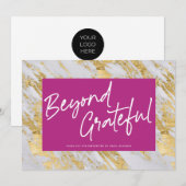 Stilvoller Marmor, modern, jenseits von Dankbarkei Dankeskarte (Vorne/Hinten)