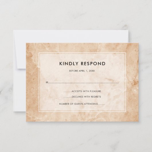 Stilvoller Marmorhintergrund | Jede Event-UAWG RSVP Karte (Vorderseite)