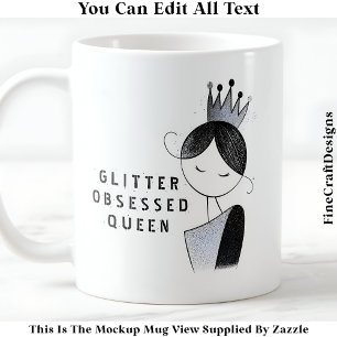 Stilvoller, maßgeschneiderter Glitter-Sparkle-Quee Kaffeetasse