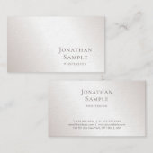 Stilvoller minimaler Entwurfs-Silber-Luxus Visitenkarte (Vorne/Hinten)