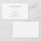 Stilvoller Minimalistic Entwurfs-moderne weiße Visitenkarte (Vorne/Hinten)