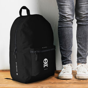 Stilvoller minimalistischer Totenkopf mit gekreuzt Bedruckter Rucksack