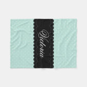 Stilvoller Mint Blue Black Design Individuelle Nam Fleecedecke (Vorderseite (Horizontal))