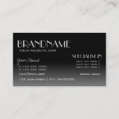 Stilvoller Mirror Schriftart Klassischer Schwarz-w Visitenkarte (Rückseite)