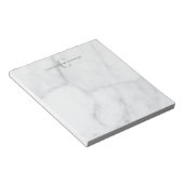 Stilvoller Mit Monogramm Name in weißem grauem Mar Notizblock (angewinkelt)