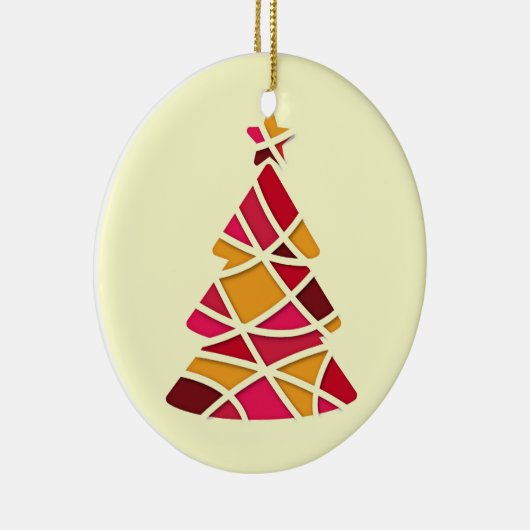 Stilvoller moderne Kunst Weihnachtsbaum Keramik Ornament (Rechts)