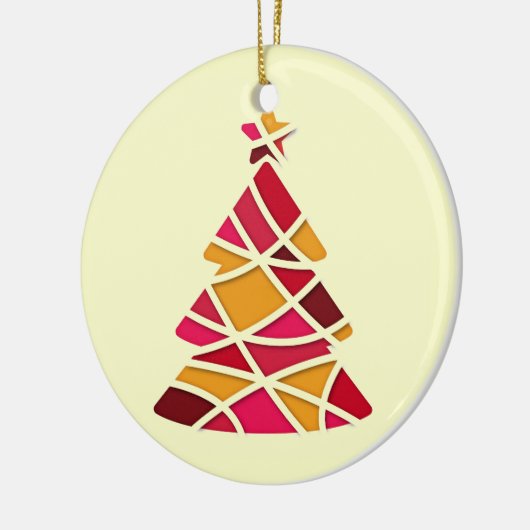 Stilvoller moderne Kunst Weihnachtsbaum Keramik Ornament (Links)