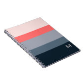 Stilvoller moderner Farbblock grau pink Monogramm Notizblock (Rechte Seite)