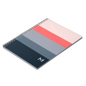 Stilvoller moderner Farbblock grau pink Monogramm Notizblock (Linke Seite)