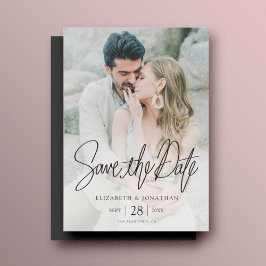Stilvoller moderner Foto-Save-the-Date-Hochzeitsma Magneteinladung