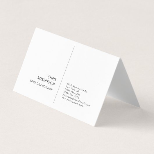 Stilvoller moderner minimalistischer Plain Visitenkarten (Vorderseite)
