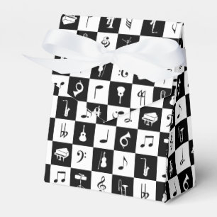 Stilvoller moderner Musiknoten und Instrumente Geschenkschachtel