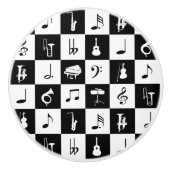 Stilvoller moderner Musiknoten und Instrumente Keramikknauf (Vorderseite)