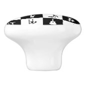 Stilvoller moderner Musiknoten und Instrumente Keramikknauf (Seitenansicht)