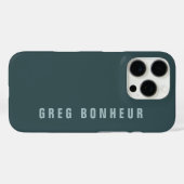 Stilvoller moderner Name | Blau Grau Case-Mate iPhone Hülle (Rückseite (Horizontal))