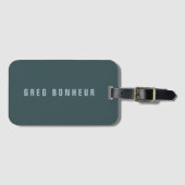 Stilvoller moderner Name | Blau Grau Gepäckanhänger (Vorderseite (Horizontal))