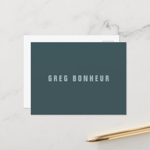 Stilvoller moderner Name Blau Grau Postkarte