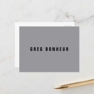 Stilvoller moderner Name Grau & Schwarz Postkarte