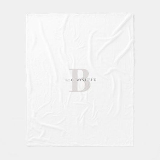 Stilvoller moderner Name und Monogramm Fleecedecke (Vorderseite)