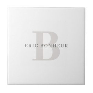 Stilvoller moderner Name und Monogramm Fliese