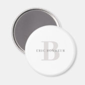 Stilvoller moderner Name und Monogramm Magnet (Vorderseite/Rückseite)