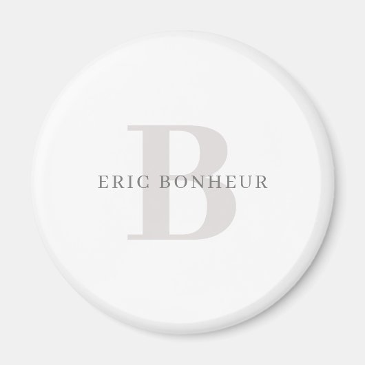 Stilvoller moderner Name und Monogramm Magnet (Vorne)